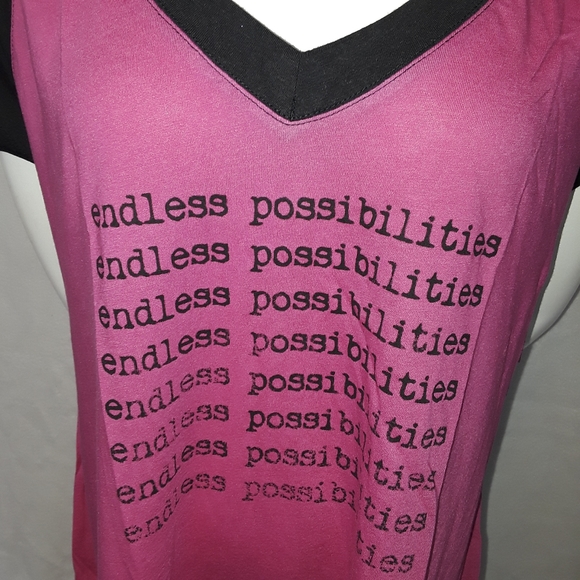 Pink Lotus Black & Hot Pink Endless Possibilities Tee Shirt - Picture 4 of 6
